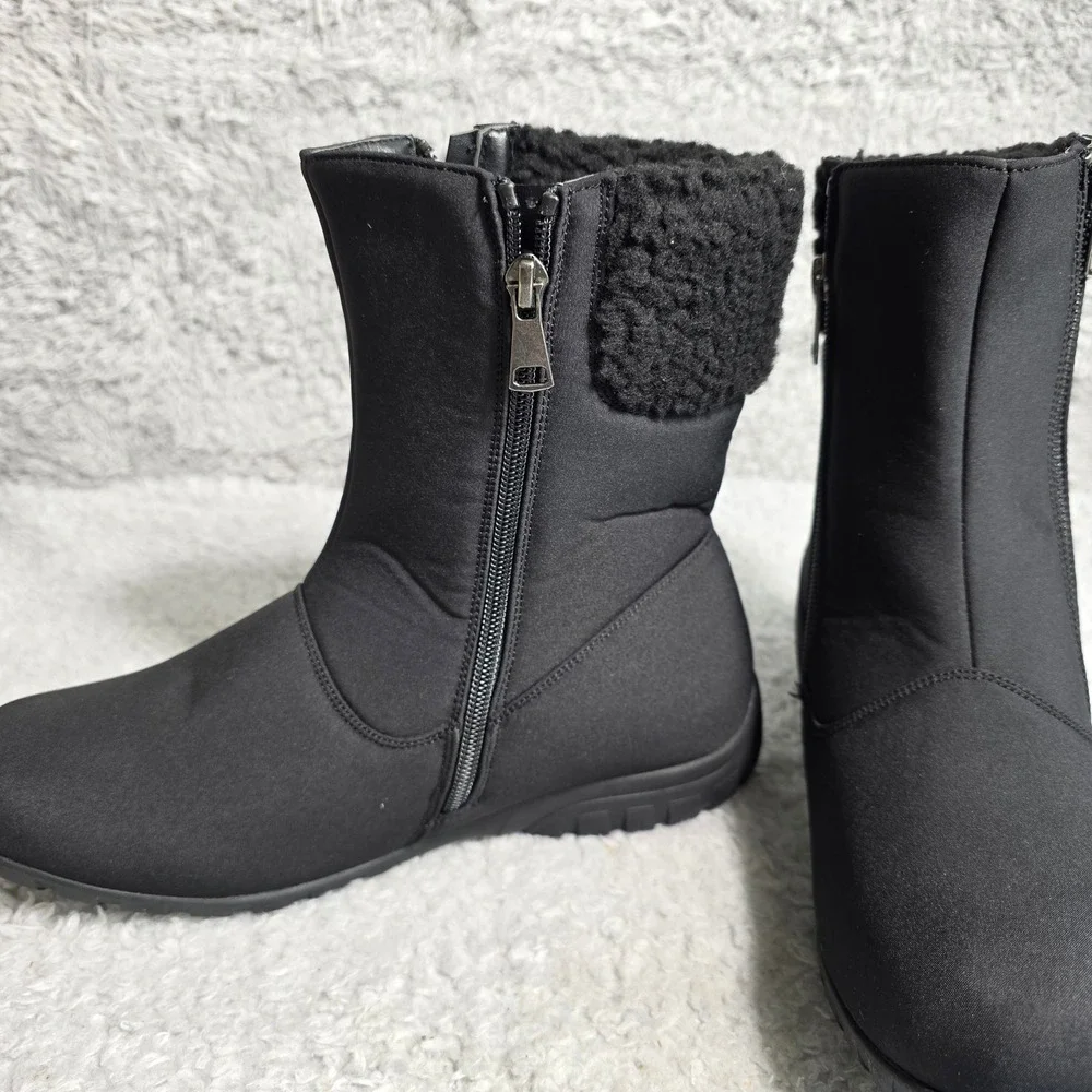 Propet‎ Dani Black Winter Boots Waterproof Sherpa Insulated Womens 9 WIDE NEW